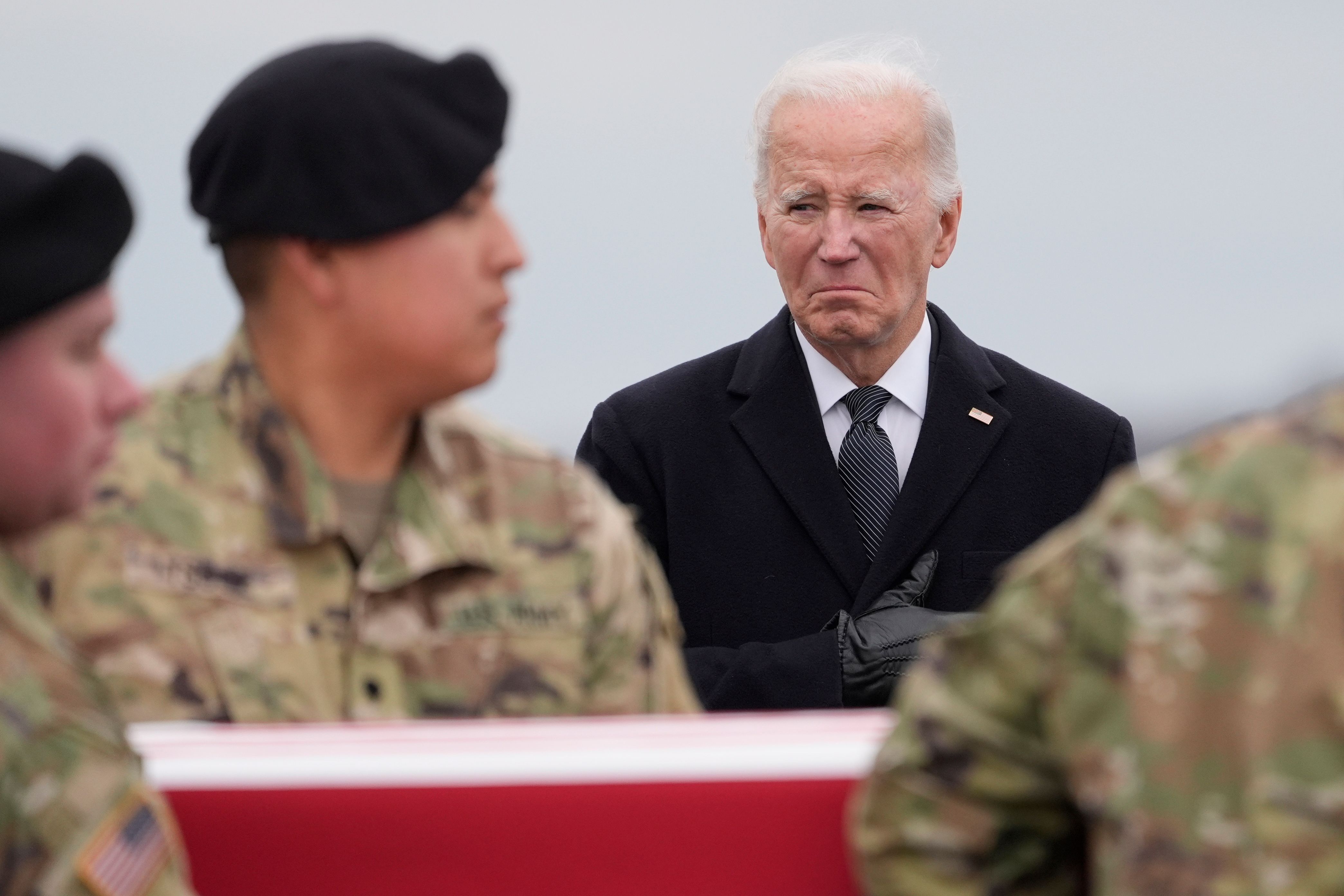 Hand Over Heart, Biden Joins Grieving Families Of US Troops Killed In ...