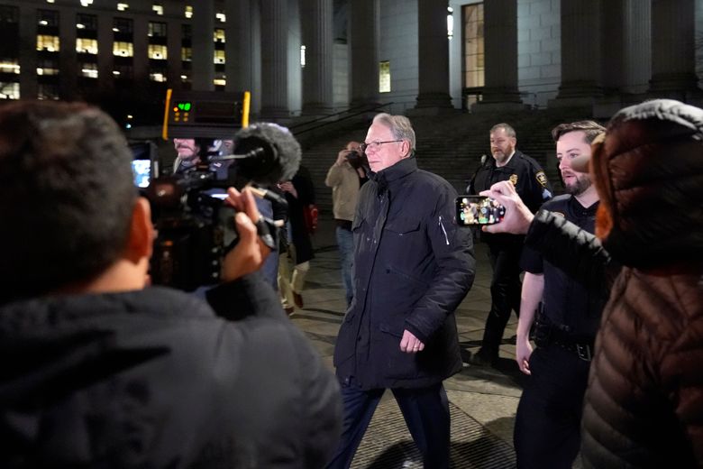 Wayne LaPierre, CEO of the National Rifle Association, leaves New York State Supreme Court, Friday, Feb. 23, 2024, in New York. (AP Photo/Frank Franklin II)