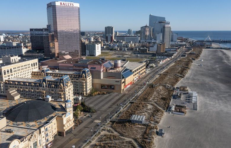 FILE — Atlantic City in New Jersey, Dec. 4, 2022. The city is one of the more quickly sinking locations, according to new satellite data. (Tony Cenicola/The New York Times)  XNYT0778 XNYT0778