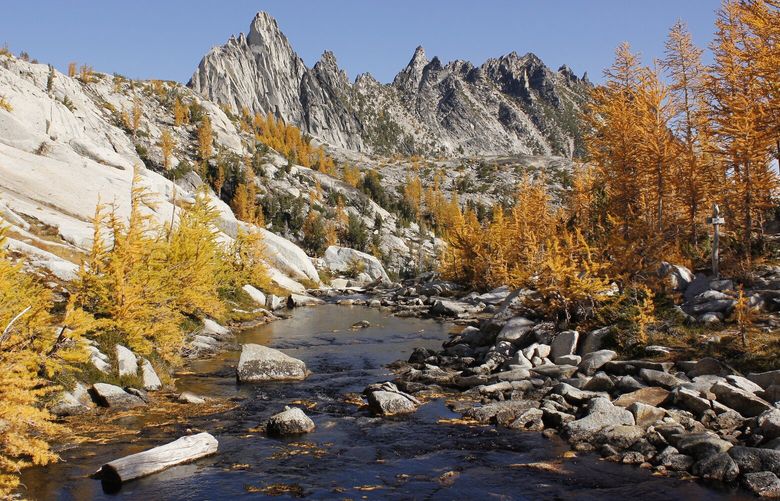 Prusik Peak towers over the core Enchantments area in autumn of 2014.
