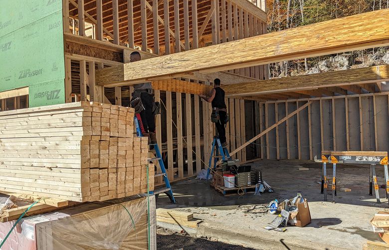 This new home construction has 2 by 6 exterior walls. If you minimize air leakage, your heating bills will be very reasonable. (Tim Carter/Tribune Content Agency)