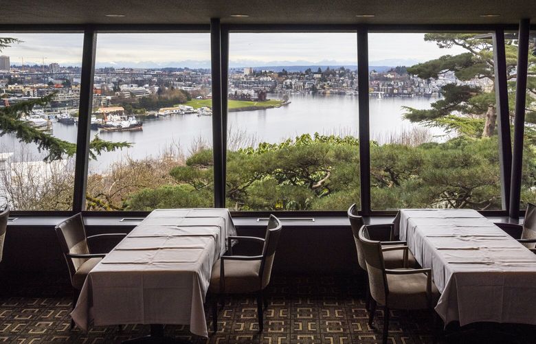 Friday, March 11, 2022.     Canlis dining room view before the tables are set for the evening dining.    219804