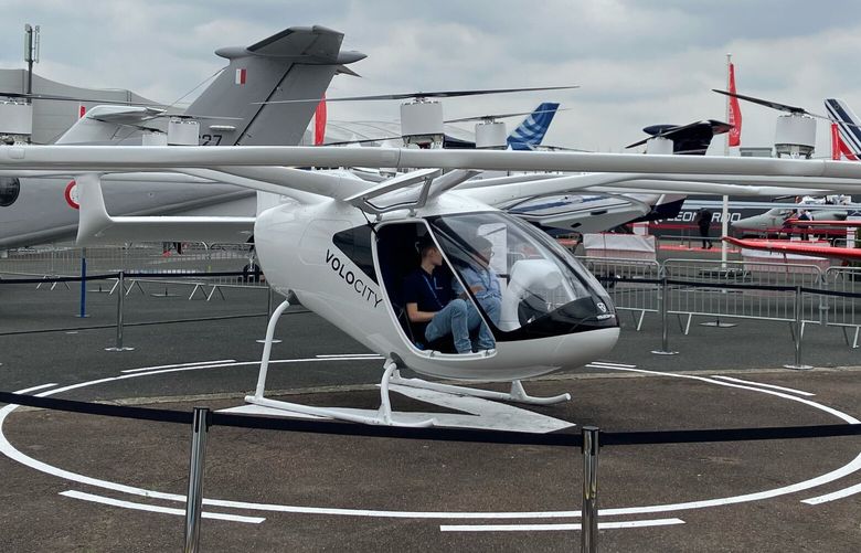 The Volocopter 2X prototype air taxi flew at this week’s Paris Air Show.