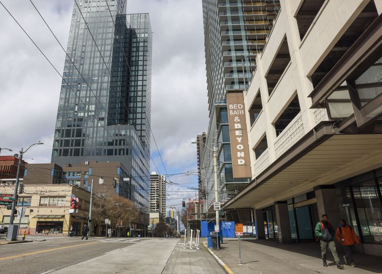 The former Bed Bath & Beyond will be turned into Cannonball Arts, a year-round venue that aims to host art exhibits, concerts, fashion shows, art markets and more. (Ivy Ceballo / The Seattle Times)