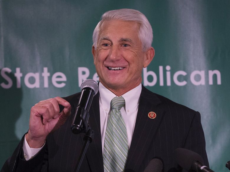 Former U.S. Rep. Dave Reichert speaks at the official state Republican Party election night party held at The Hilton Garden Inn in Issaquah on Nov. 6, 2018. (Ellen M. Banner / The Seattle Times)