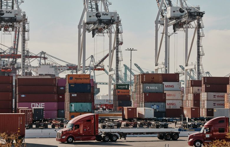 The Port of Los Angeles in San Pedro, Calif., on Nov. 1, 2023. The complexity of global trade relationships can be affected by trade disputes and subsidies. (Adam Amengual/The New York Times) 