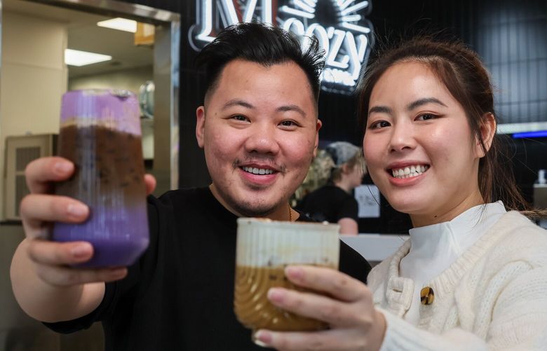 Chen Dien and Trang Cao, are the owners of M Cozy Cafe, a newly opened cafe in U Village in Seattle, Washington. Photographed on April 19, 2024. 226695