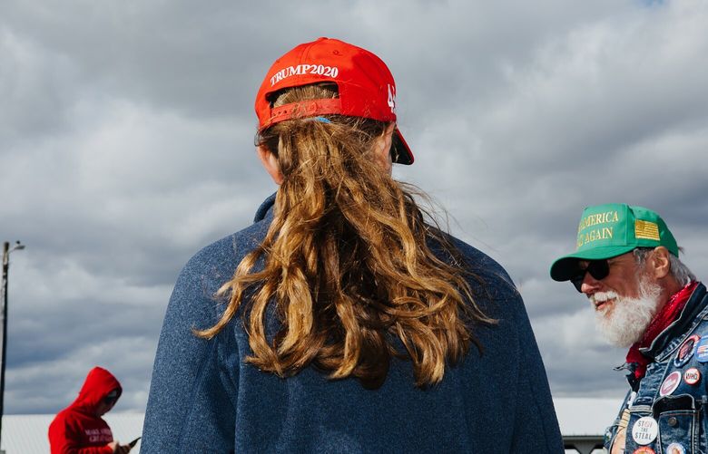 Attendees at a rally for former President Donald Trump in Schnecksville, Pa., on April 13, 2024. The New York Times/Siena College poll found that a majority of men — 54 percent — said that Trump respects women either “a lot” or “some.” Just 31 percent of women saw things that way. (Michelle Gustafson for The New York Times) XNYT0865 XNYT0865