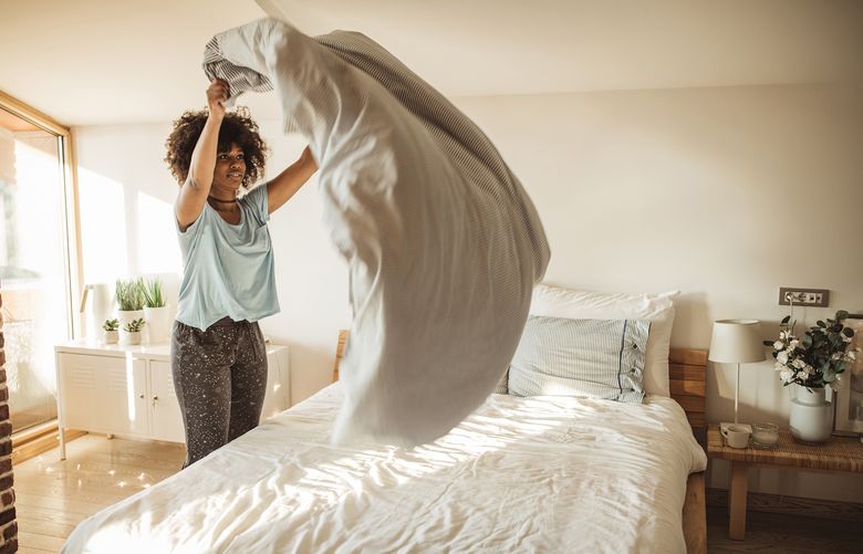 One method for dealing with a duvet involves flipping it inside-out. (Getty Images)