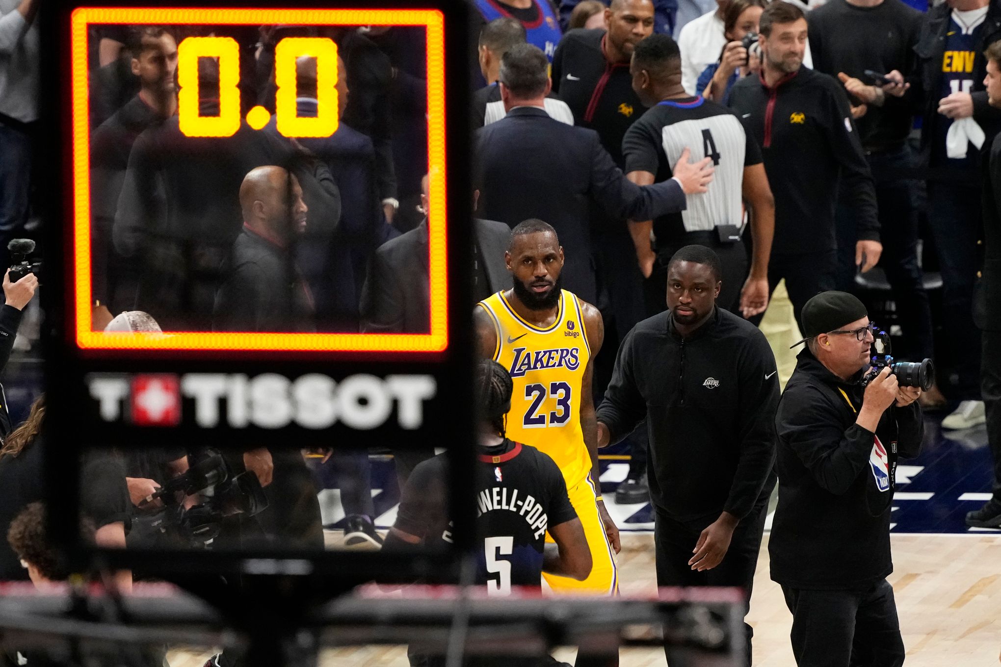 LeBron James rants at NBA's replay center for calls, Lakers lose on  buzzer-beater, trail Denver 2-0 | The Seattle Times