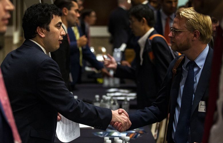 FILE – A job fair sponsored by the Conservative Partnership Institute on Capitol Hill in Washington on June 15, 2018. The group was founded the year before and aims to help conservatives wield power. (Al Drago/The New York Times) XNYT0525