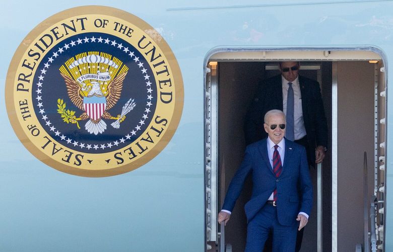United States President Joe Biden arrives Friday afternoon at SeaTac International Airport in SeaTac, Washington, on May 10, 2024 226916