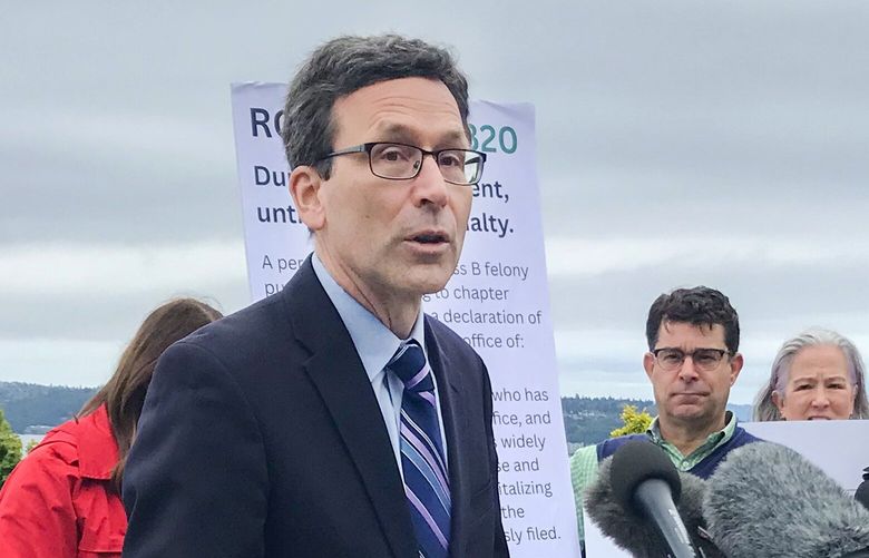 Attorney General Bob Ferguson announced on Monday that cease and desist letters have been sent to the other two Bob Fergusons who filed to run for Washington governor during last week’s candidate filing period. The deadline for candidates to withdraw is Monday. (Claire Withycombe / The Seattle Times)