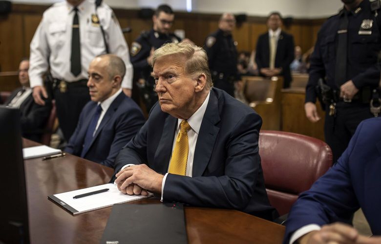 Former President Donald Trump attends his criminal trial at the start of the day’s proceedings in Manhattan Criminal Court in New York on Tuesday, May 21, 2024. On Tuesday morning, five weeks after the first jurors were seated for the criminal trial of Donald Trump, the defense rested, with closing arguments and then jury deliberations scheduled for after Memorial Day weekend. (Dave Sanders/The New York Times) XNYT0851 XNYT0851