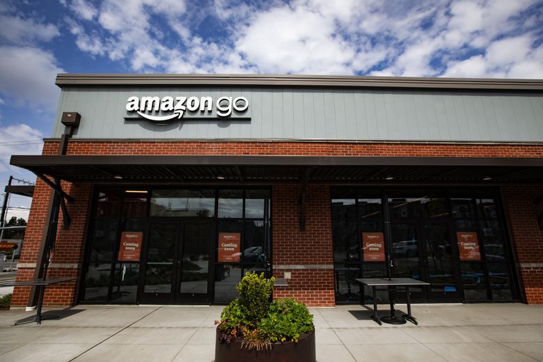 Amazon Go in Mill Creek opened in April 2022, offering suburban customers an opportunity to try cashierless convenience-store shopping. (Ken Lambert / The Seattle Times, 2022)