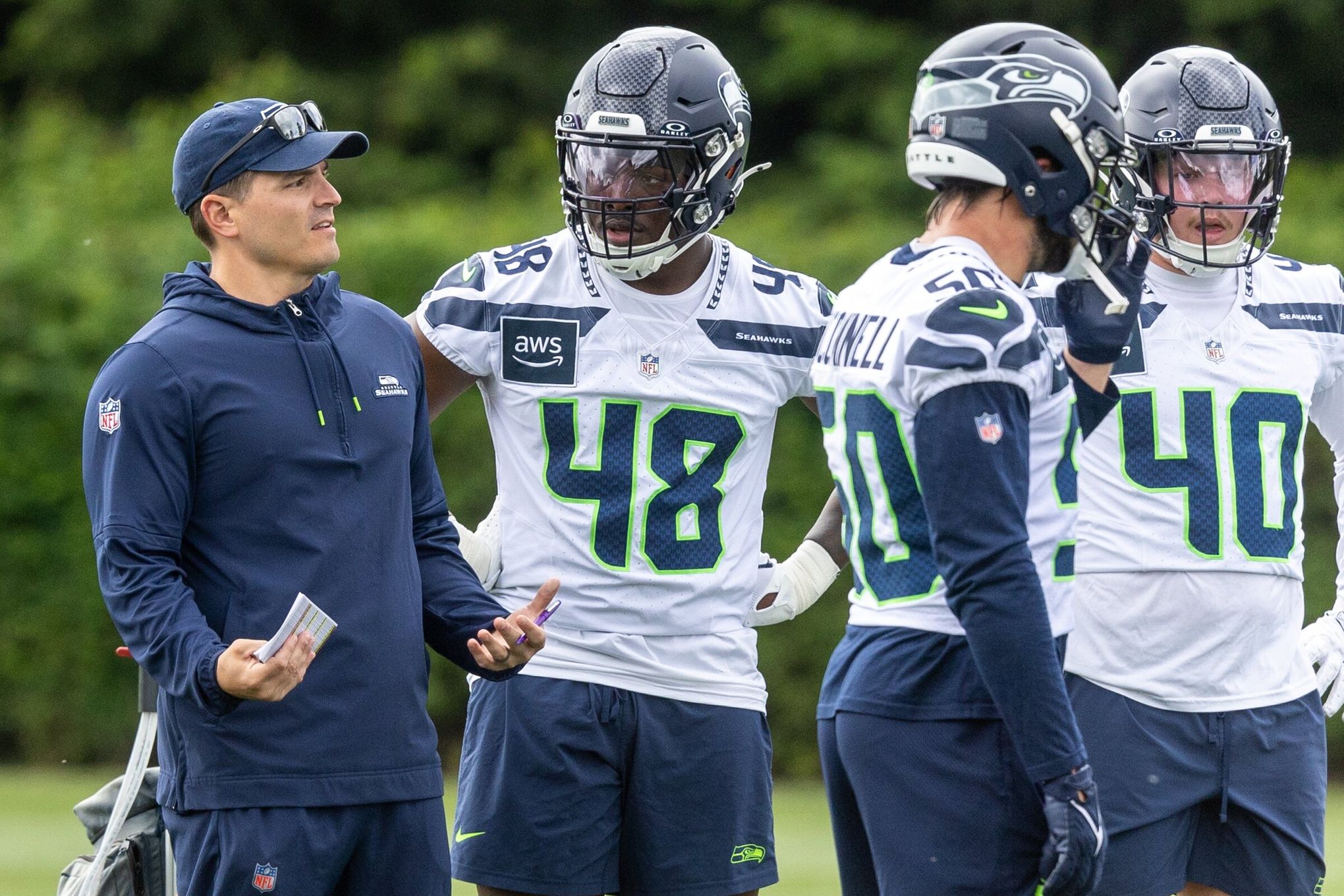 Injuries put Mike Macdonald's plan for Seahawks linebackers on hold | The  Seattle Times