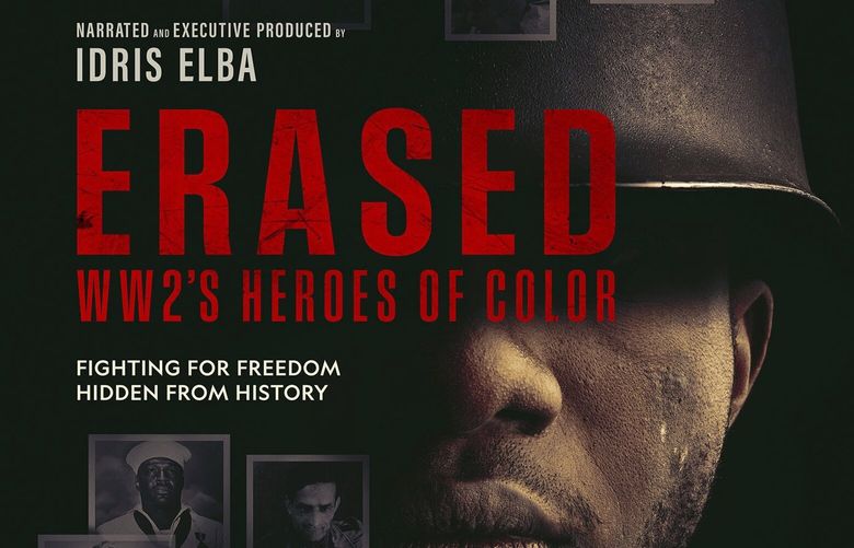 This image released by National Geographic shows promotional art for “Erased: WW2’s Heroes of Color.” (National Geographic via AP) NYET526 NYET526
