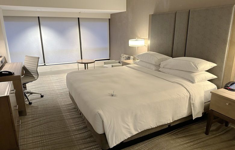 The Seattle Hilton at 1301 6th Ave in downtown Seattle. The former Seattle Hilton has been purchased by APA and the rebranding as Coast Seattle Downtown Hotel.