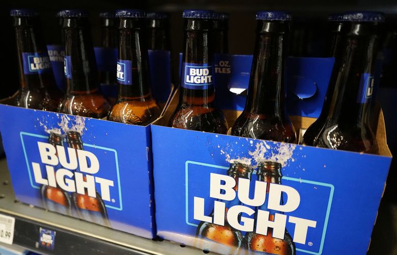  Bottles of Bud Light beer at a grocery store in Glenview, Ill., Tuesday, April 25, 2023. (AP Photo/Nam Y. Huh, File)