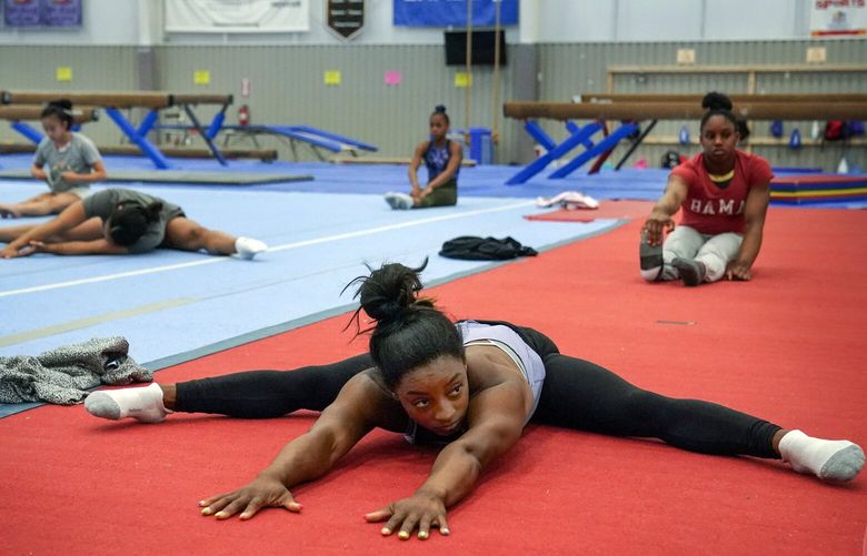 Simone Biles has been training with other gymnasts at World Champions Centre since before the 2016 Rio Olympics. (MUST CREDIT: Toni L. Sandys/The Washington Post)