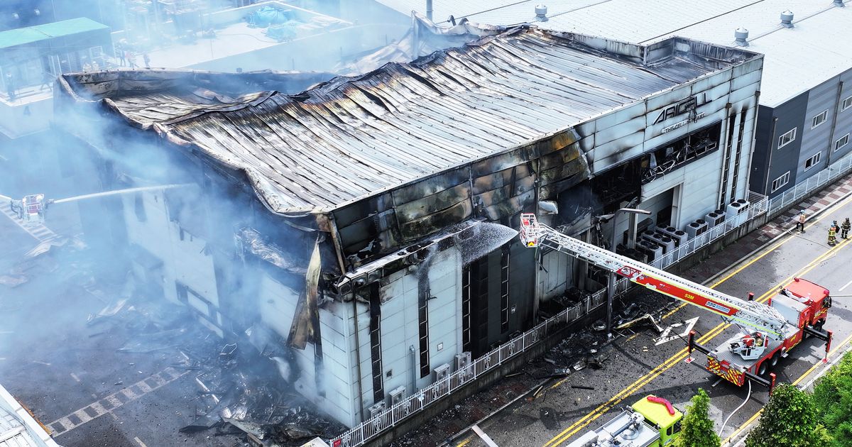 At least 16 dead in a fire at a lithium battery factory in South Korea