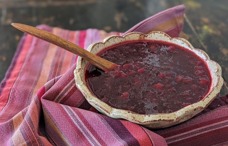 Red huckleberry sauce can be used in many of the same ways that cranberry sauce is used, savory or sweet.