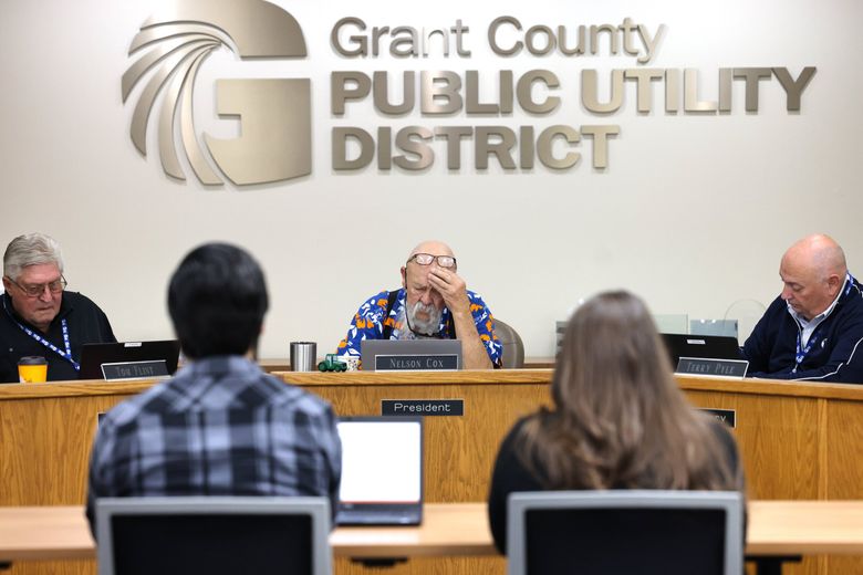 Grant County Public Utility District Commissioner Nelson Cox, a farmer, rattled some data center operators last fall after he suggested doubling the industry’s power rates. His comment was only meant to “shock and awe,” Cox later said. (Karen Ducey / The Seattle Times)