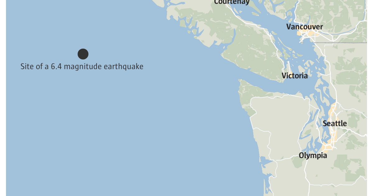 Magnitude 6.4 Earthquake Strikes Off Coast of Vancouver Island: No Tsunamis Expected