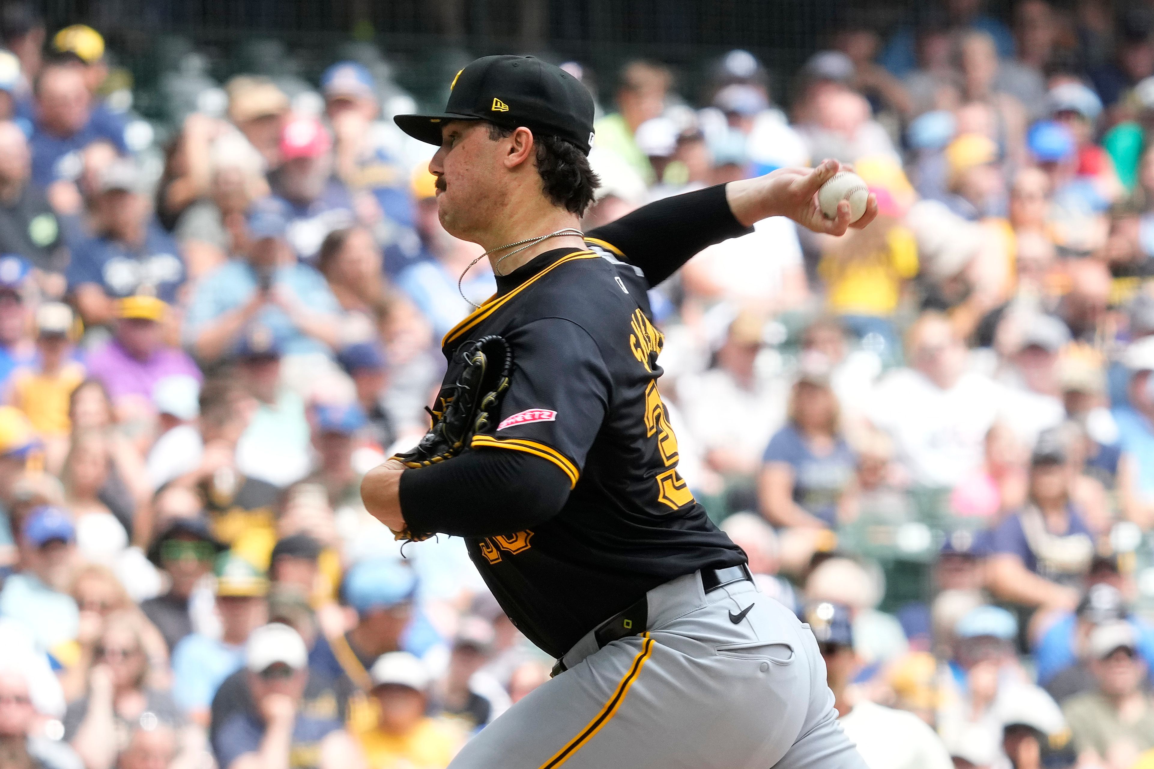 Rookie All-Star Paul Skenes pitches 7 no-hit innings in Milwaukee