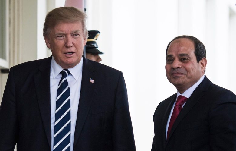 Egyptian President Abdel Fatah El-Sisi was one of President Donald Trump’s first guests at the White House as he visited Washington in April 2017. MUST CREDIT: Jabin Botsford/The Washington Post
