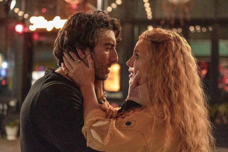 Justin Baldoni, left, and Blake Lively in &#8220;It Ends With Us.&#8221; (Jojo Whilden / CMTG)