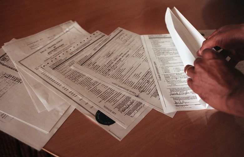 H-1B application documents. (Meri Simon/Bay Area News Group/TNS) 