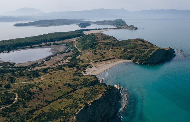 The Zvernec peninsula in southwestern Albania. MUST CREDIT: Ilir Tsouko for The Washington Post