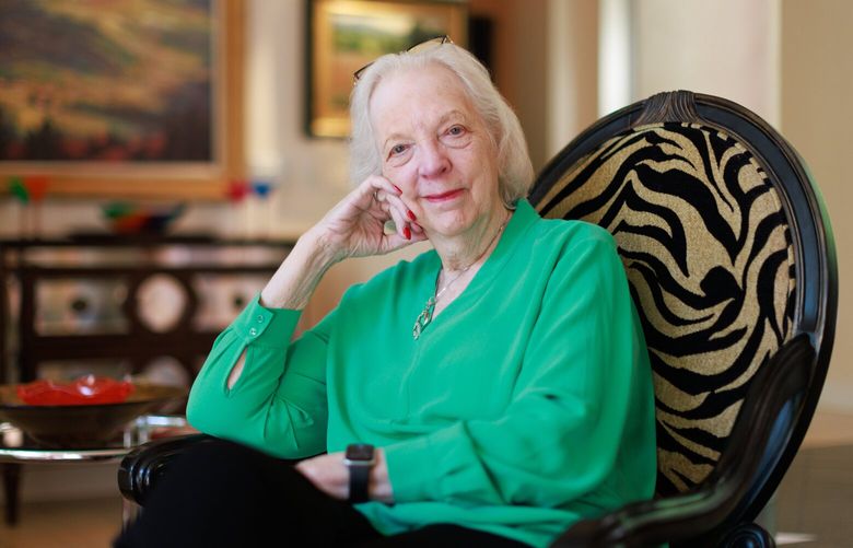 J.A. Jance, a bestselling author of numerous mystery novels, is photographed in her home in Bellevue Friday, Sept. 8, 2023.  224906