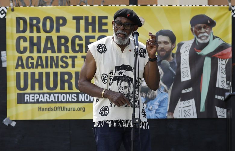 Omali Yeshitela, one of four Americans charged with conspiring on behalf of Russia to push that country’s propaganda, outside Uhuru House, the local home of the activist arm of the African People’s Socialist Party, in St. Petersburg, Fla., Aug. 31, 2024. Experts say the case offers a window into how the Russian government tries to influence U.S. elections and promote its own geopolitical agenda. (Octavio Jones/The New York Times) XNYT0685