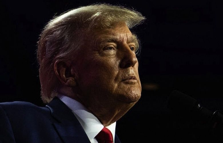 FILE – Former President Donald Trump addresses the Conservative Political Action Conference (CPAC) in National Harbor, Md., on March 4, 2023.  A Manhattan grand jury voted to indict Trump on Thursday, March 30, 2023, for his role in paying hush money to a porn star, according to four people with knowledge of the matter.   (Haiyun Jiang/The New York Times)