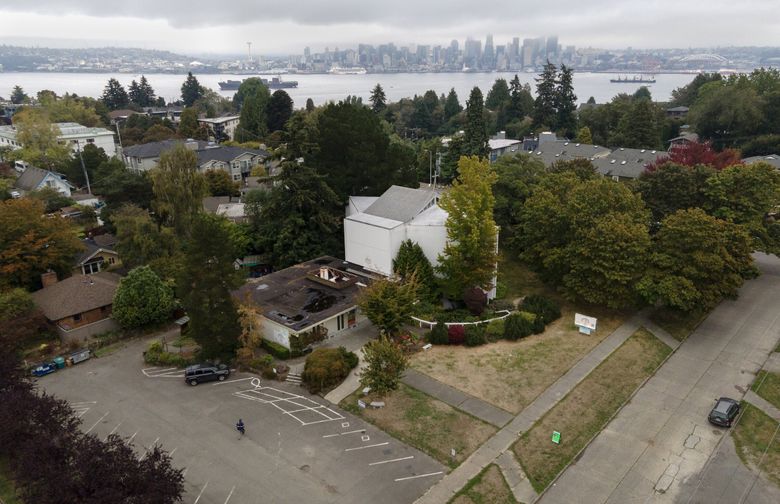 Admiral Church leaders partnered with Homestead Community Land Trust for a development of 21 town homes and condos, a mix of market-rate and affordable homes, expected to be finished in late 2026. (Nick Wagner / The Seattle Times)