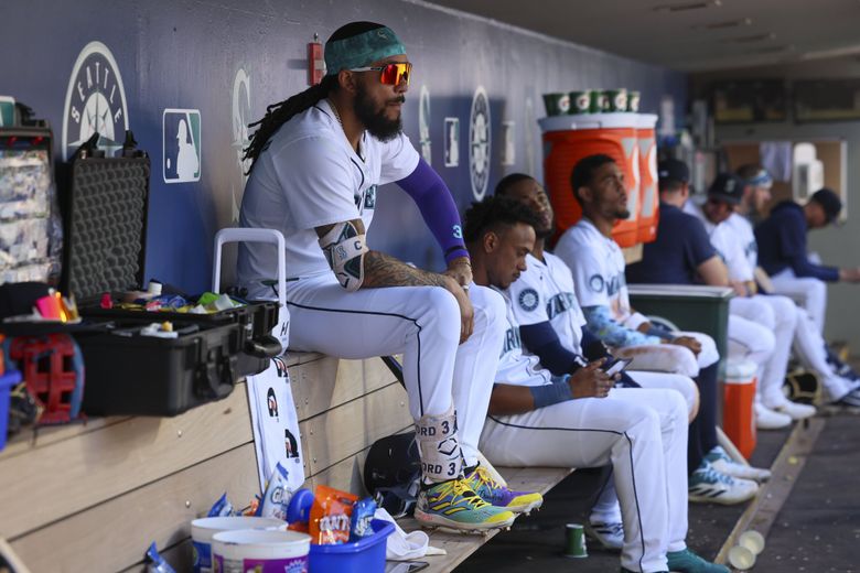 Seattle Mariners shortstop J.P. Crawford looks on during a game against the Tampa Bay Rays, Aug. 28, 2024, in Seattle. (Ivy Ceballo / The Seattle Times)