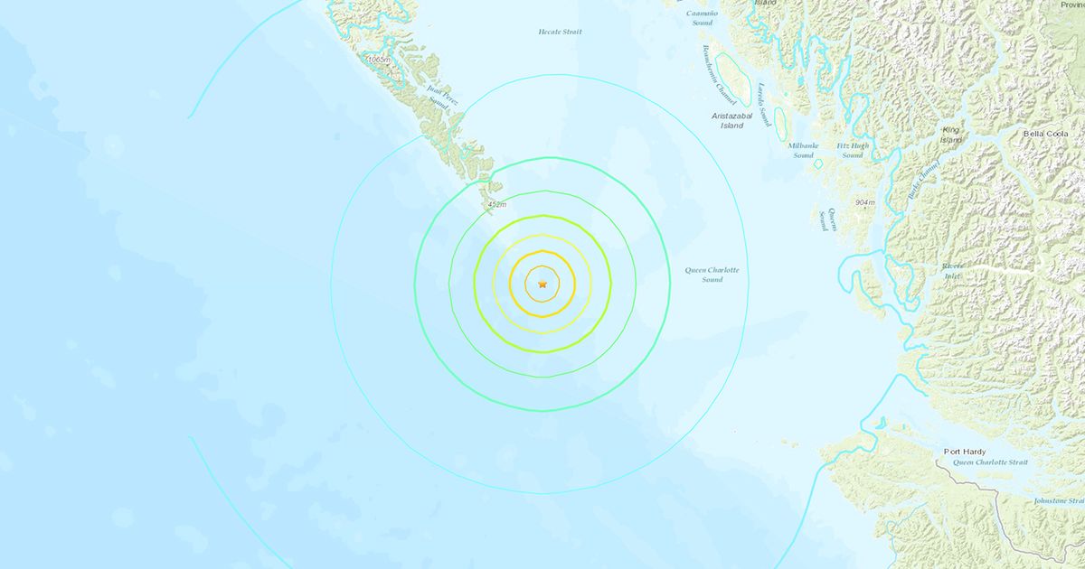 6.5 magnitude quake strikes off coast of British Columbia, USGS says