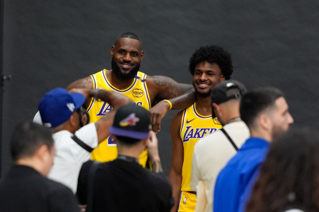 Bronny James ready to begin his Lakers career in preseason. LeBron might  not join until next game | The Seattle Times