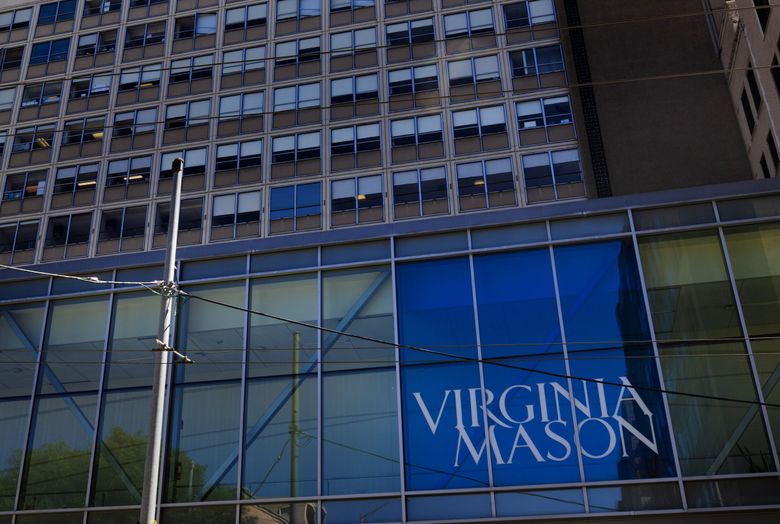 Exterior shot of Virginia Mason Medical Center, on Seattle&#8217;s First Hill. (Ellen M. Banner / The Seattle Times, 2020)