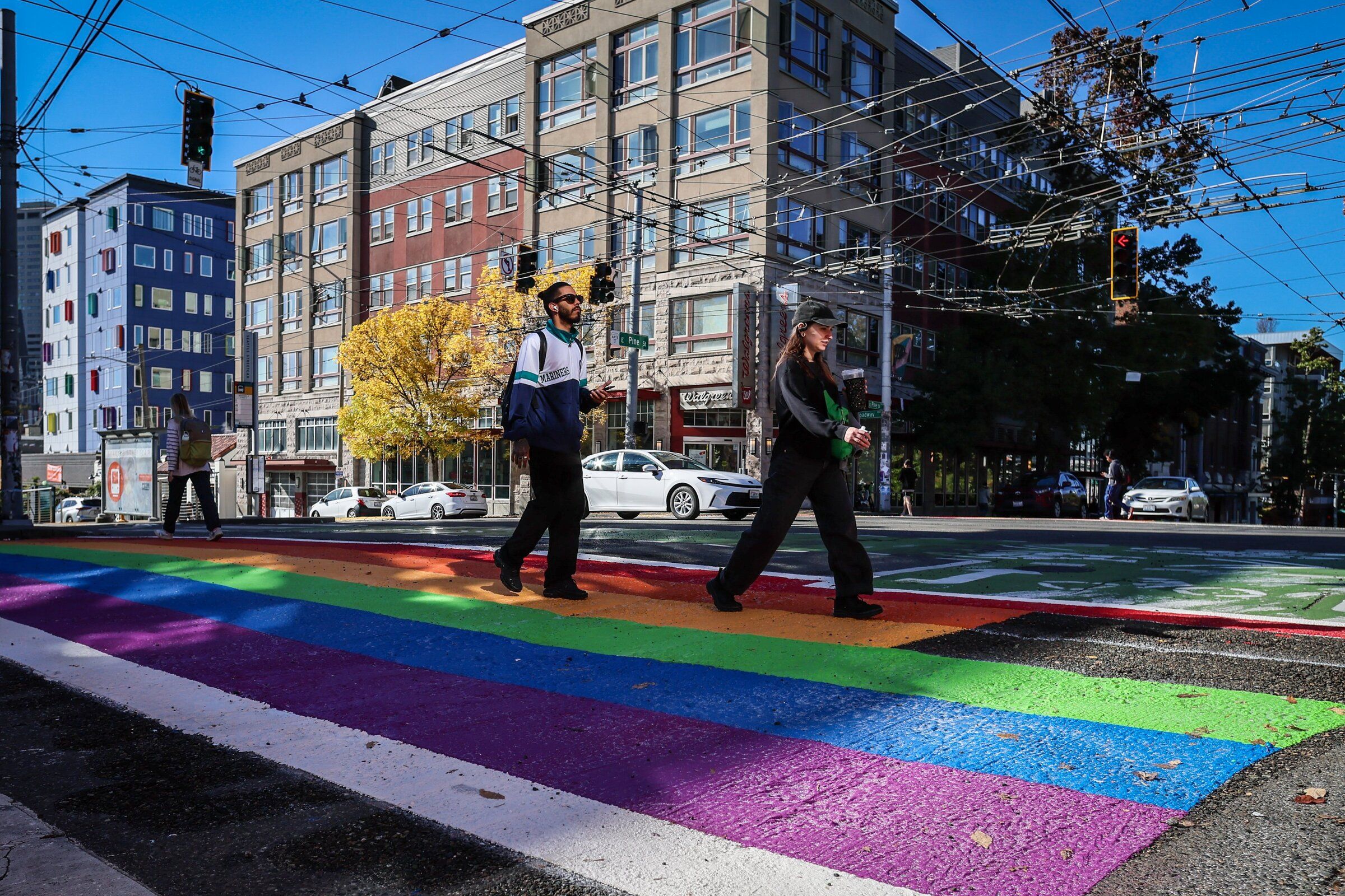 Vandalized Pride crosswalk in Capitol Hill gets fresh rainbow coat