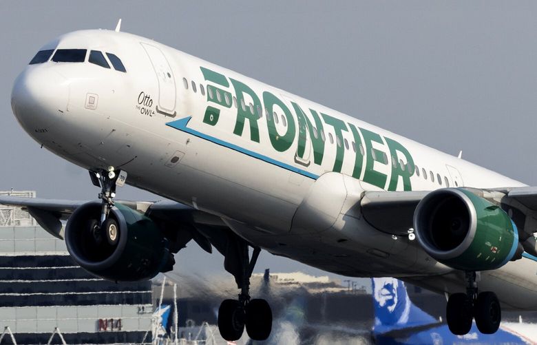 A Frontier Airlines jet takes off from SEA (Seattle-Tacoma International Airport) Friday, August 9, 2024.
227682