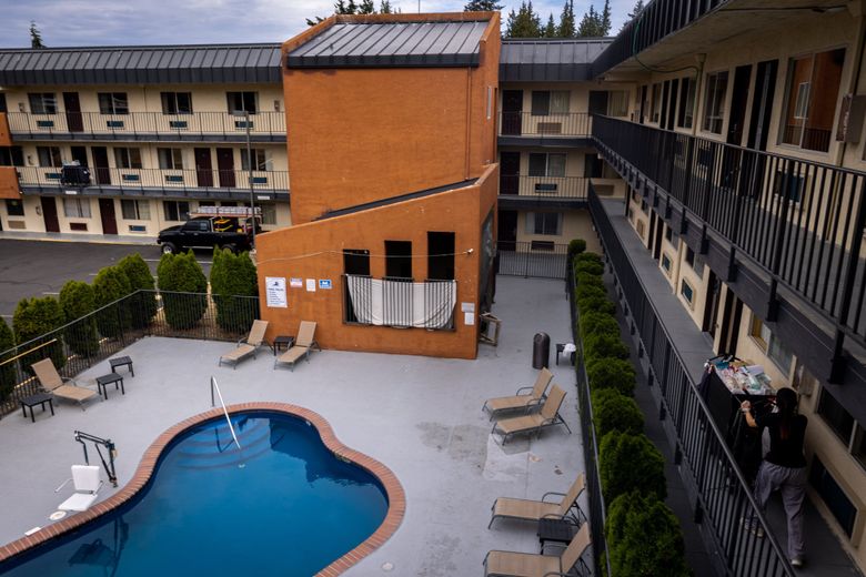 The owners of the Olympic Inn &#038; Suites recently renovated the motel. They&#8217;re concerned a property appraisal won&#8217;t capture its full value if the state decides to take the property through eminent domain. (Audrey Richardson / The Seattle Times)