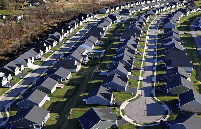 A housing development in Middlesex, Pa., is shown on March 29, 2024. (AP Photo/Gene J. Puskar, File) 