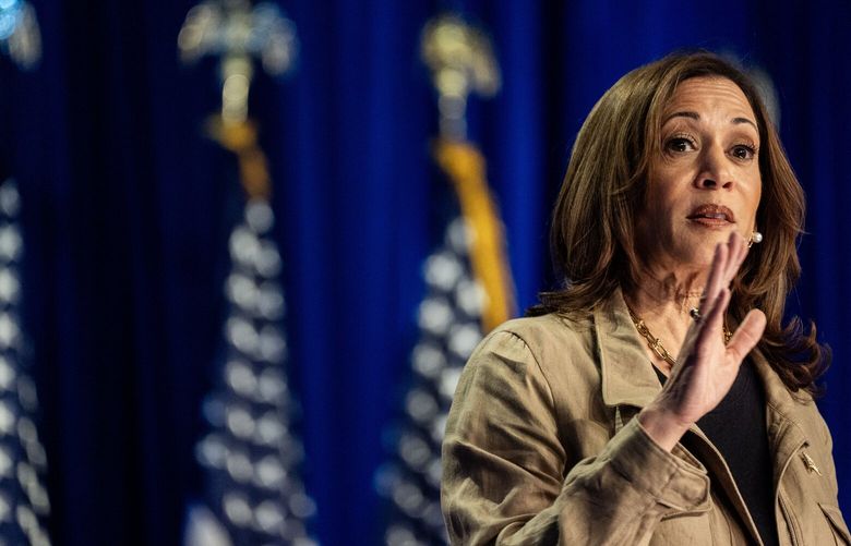 Vice President Kamala Harris speaks at a campaign event at Cochise College in Douglas, Arizona, on Sept. 27. MUST CREDIT: Melina Mara/The Washington Post