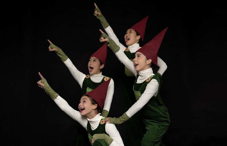 Dance Conservatory Seattle students as “Gnomes” in the school’s production of “A Nutcracker.”