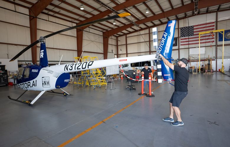 The headquarters of Rotor Technologies, in Nashua, N.H., Sept. 30, 2024. Rotor Technologies, which converts traditional helicopters into remotely piloted drones, is part of what may be one of the pandemic’s most unexpected economic legacies: an entrepreneurial boom. (Ian MacLellan/The New York Times)