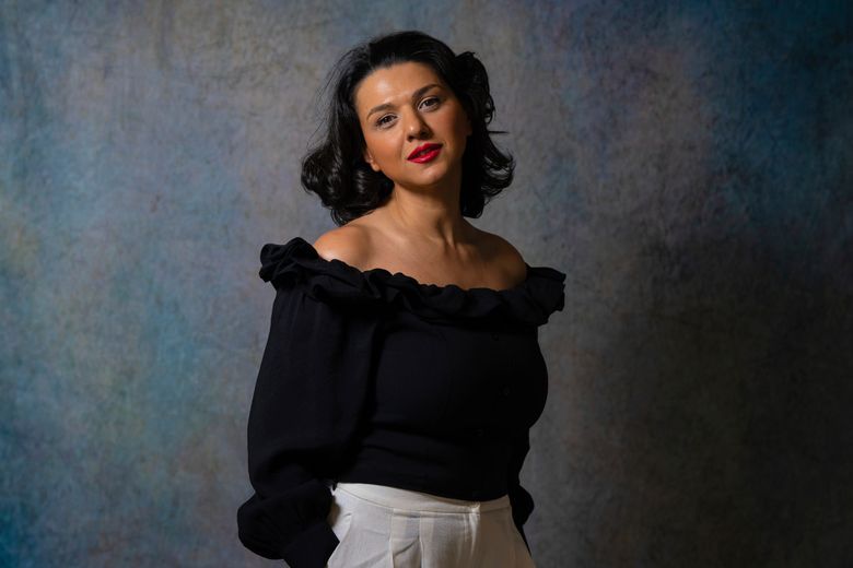 Khatia Buniatishvili poses for a portrait on Tuesday, Sept. 24, 2024, in New York. (AP Photo/Gary Gerard Hamilton)