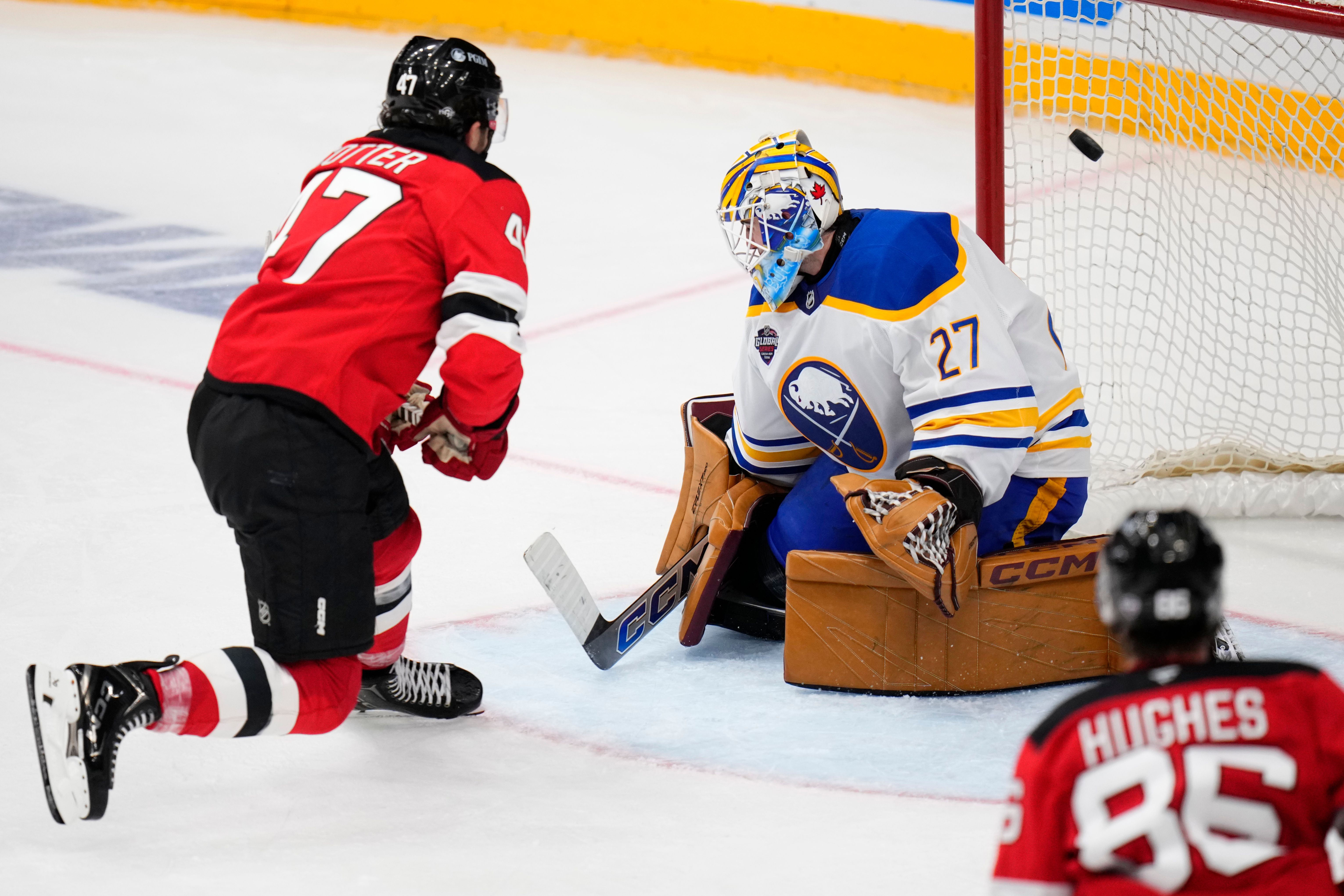 Cotter scores as Devils beat Sabres 3 1 to sweep season opening series in Prague The Seattle Times